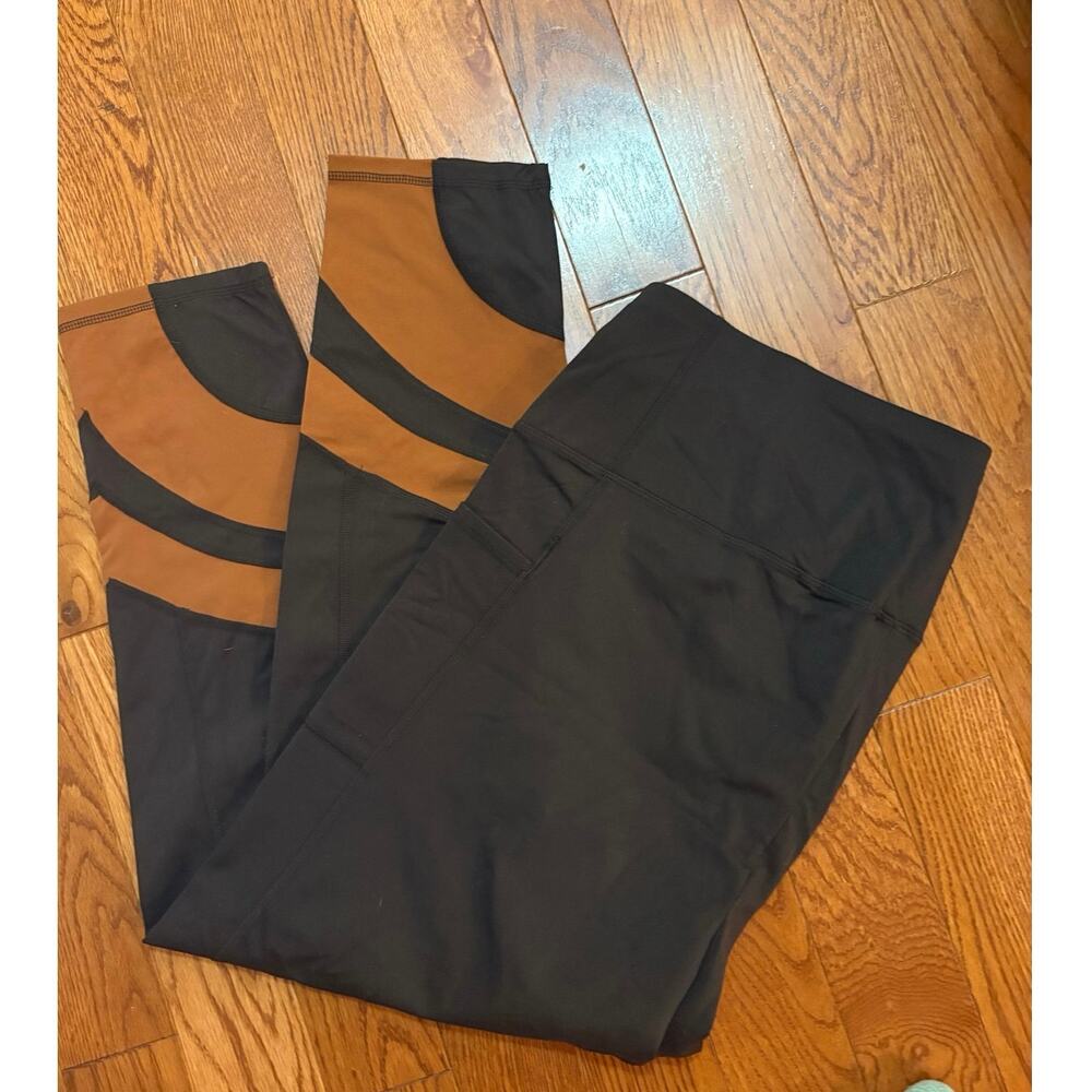 NEW Chico’s Zenergy Colorblock Ankle Leggings Cocoa Bean Size XXL (4)
